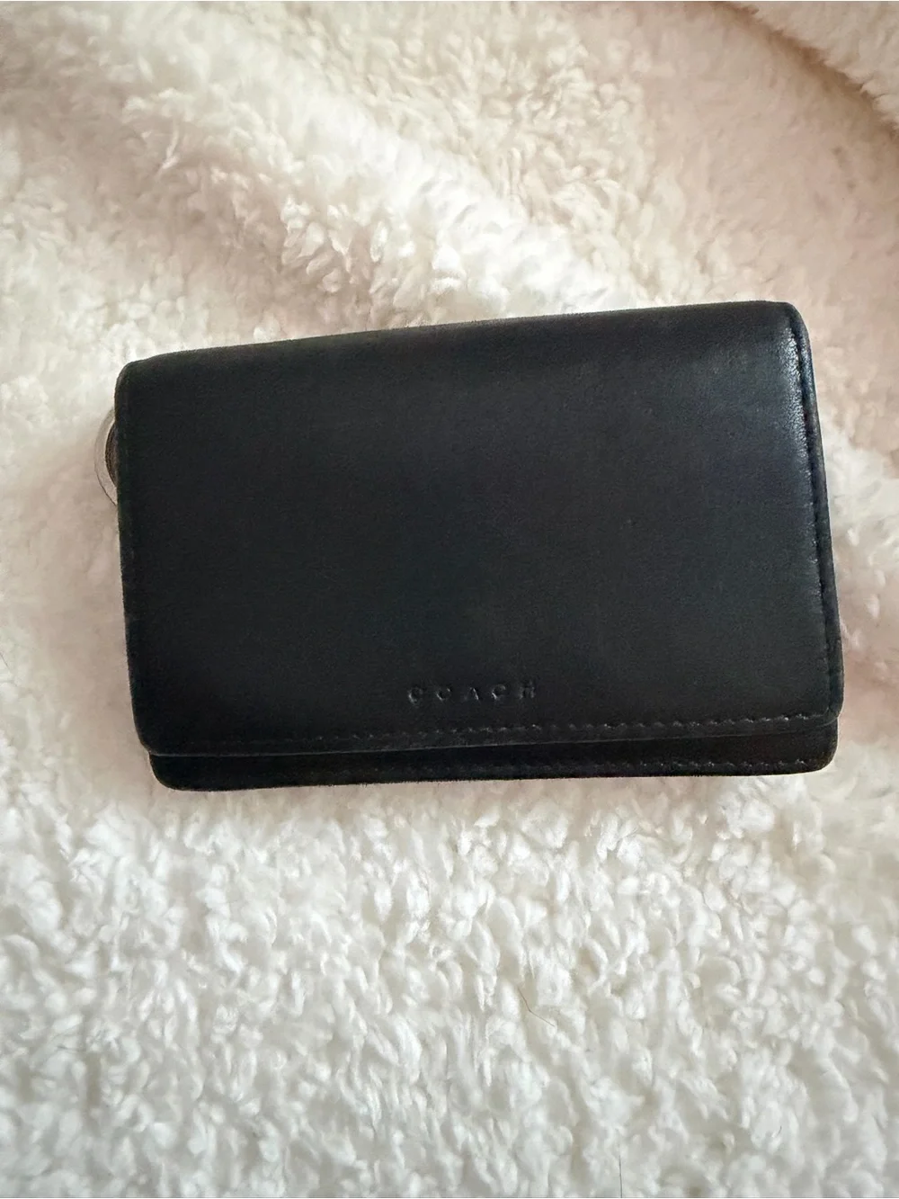 Coach Black Key Ring Card Holder Wallet